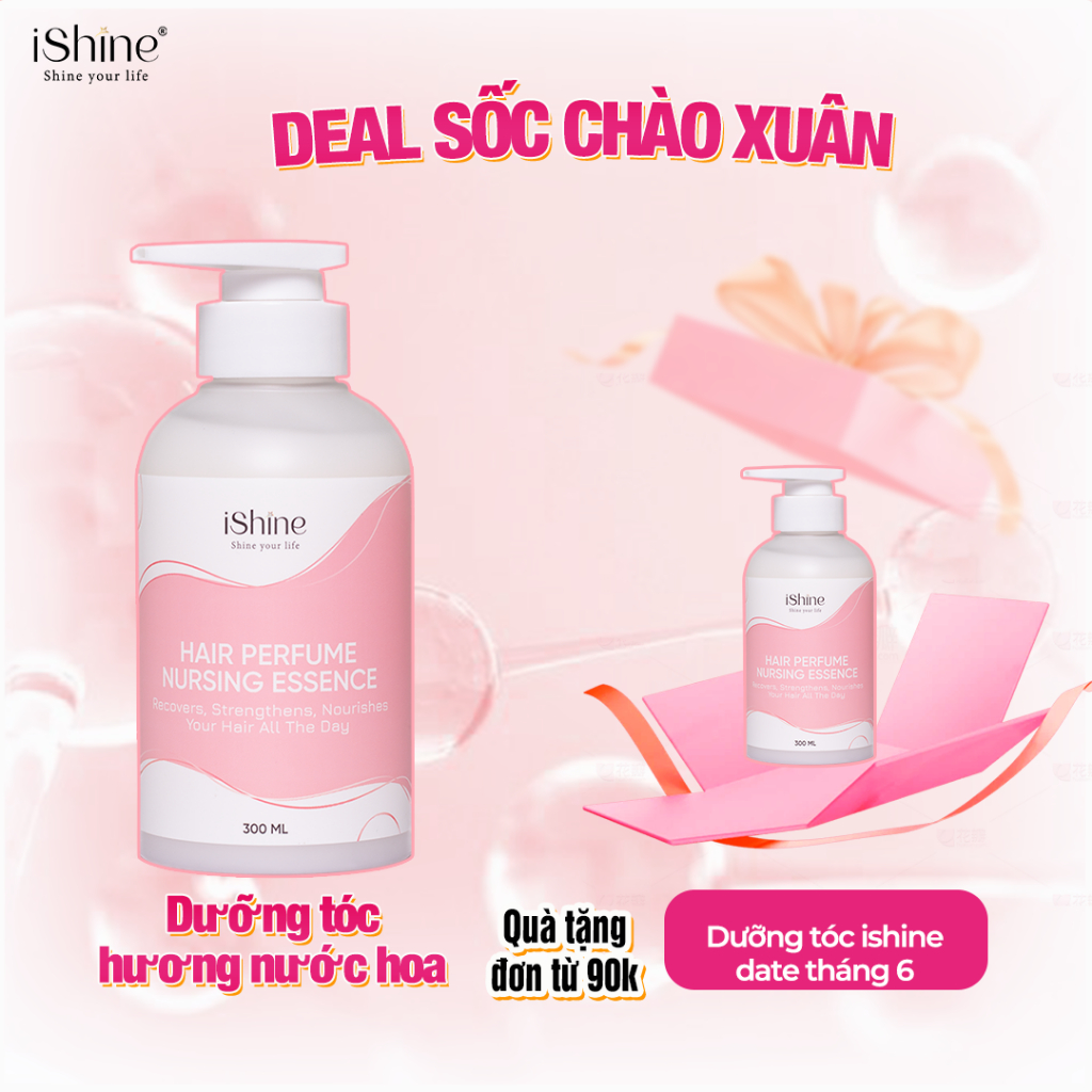 Tinh chất dưỡng tóc phục hồi tóc không xả lại với nước hương nước hoa iShine 300ml