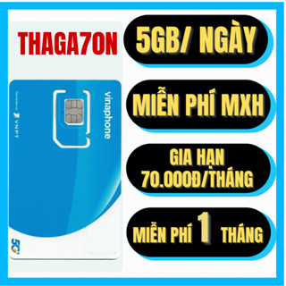 [ CHỈ 70K ]  Thánh Sim 5G Vinaphone Miễn Phí 1 Tỷ Gb nghe gọi tẹt Ga Dùng Cả Tháng Sim THAGA70N D89 VD149 Sẵn Tháng Đầu