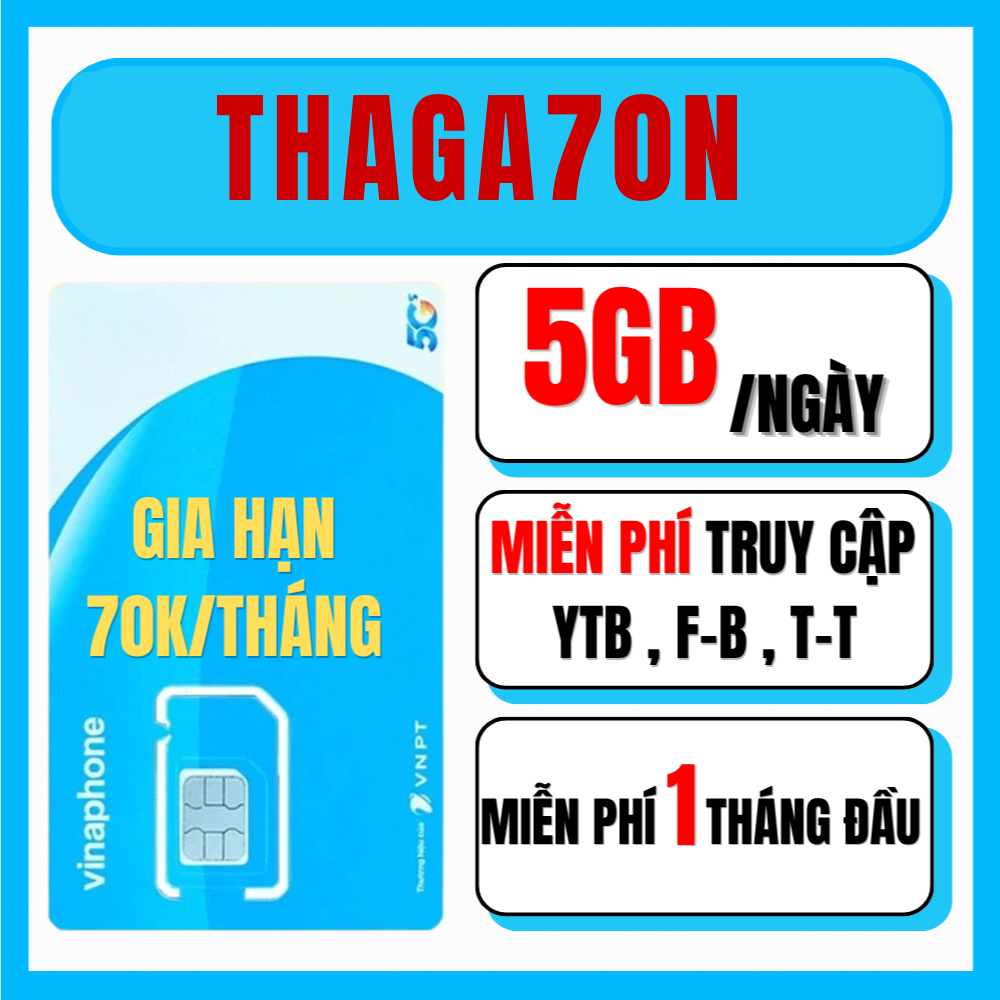 KHUYẾN MẠI 1 THÁNG SIM MẠNG VINAPHONE MIỄN PHÍ 1 TỶ GB VÀO MẠNG NGHE GỌI TẸT GA CHỈ 70K/THÁNG - SIM 