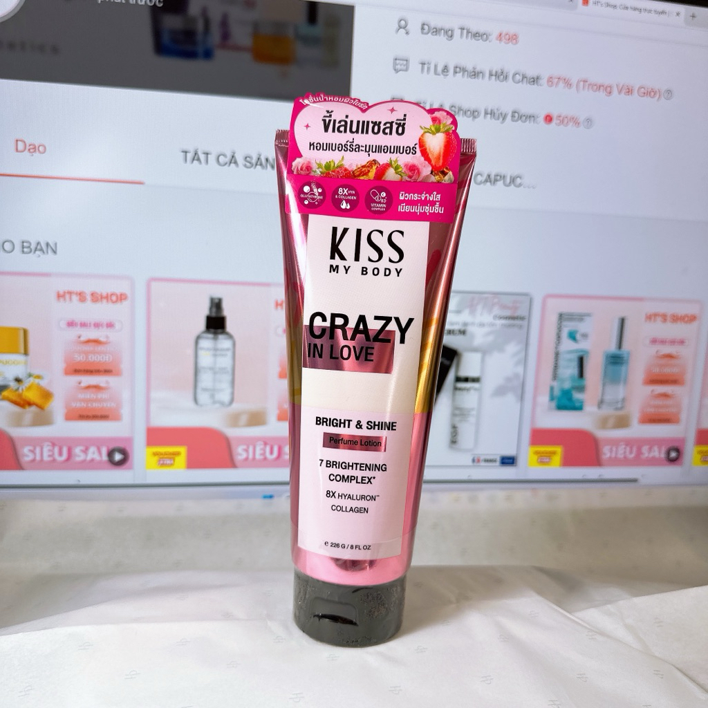 Sữa Dưỡng Thể Kiss My Body Sáng Da Crazy In Love 226g