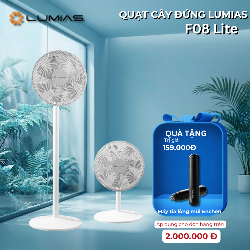 Quạt cây Lumias F08 lite - 40W, 4 cấp độ - Remote điều khiển từ xa