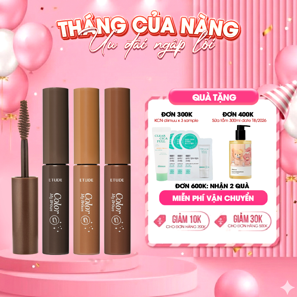 Mascara Chân Mày Etude House Giữ màu tự nhiên | Dễ dùng, không lem - Etude House Color My Brows 4.5g
