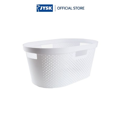 Giỏ đựng đồ giặt | JYSK INFINITY | nhựa PP | trắng | R59xD38xC27cm