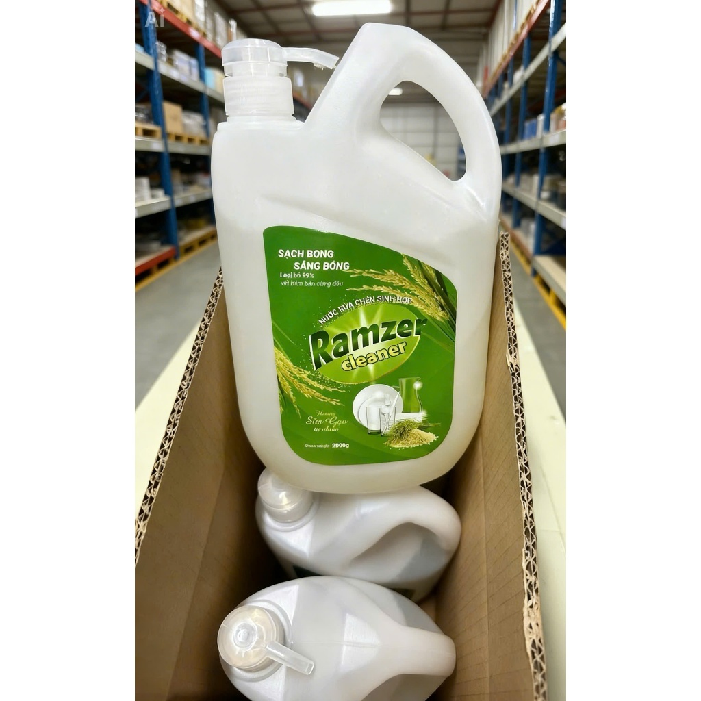 Nước Rửa Chén RAMZER Hương Sữa Gạo 2000g Dịu Nhẹ