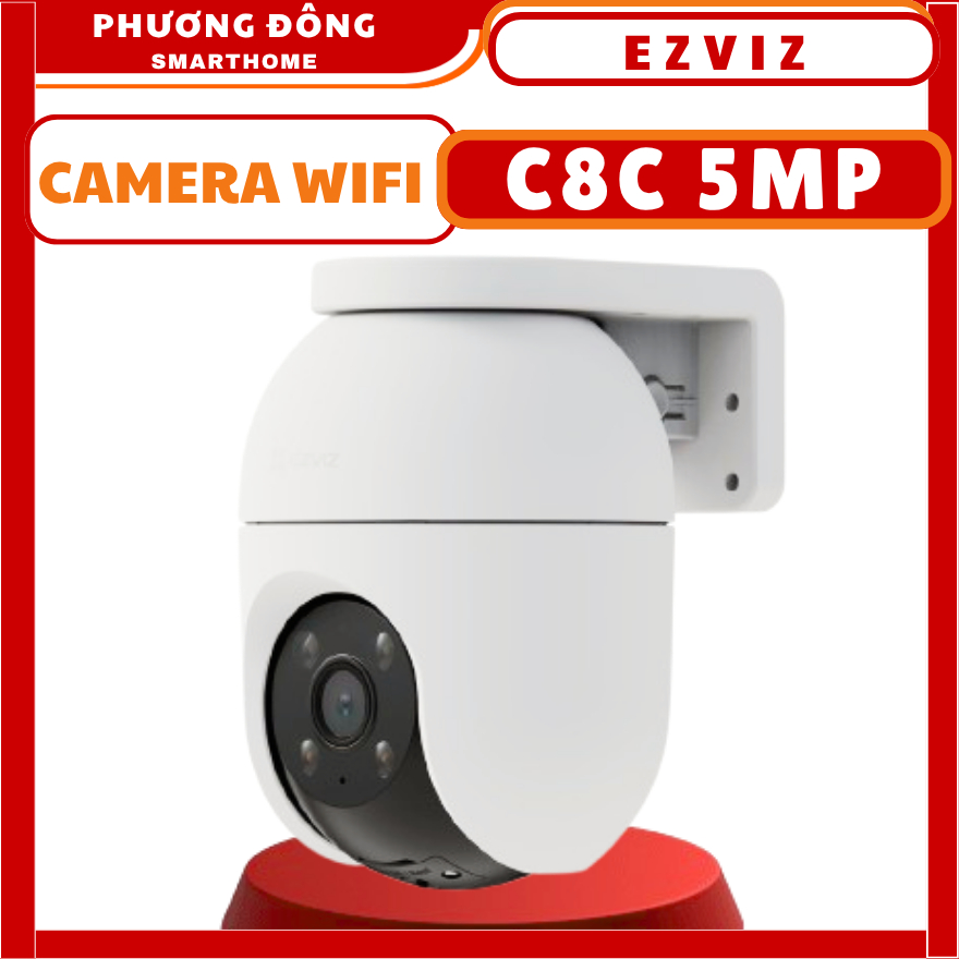 CAMERA WIFI NGOÀI TRỜI EZVIZ C8C 5MP - Quay Quét 360 Độ, Màu Ban Đêm, Đàm Thoại Hai Chiều, Phát Hiện