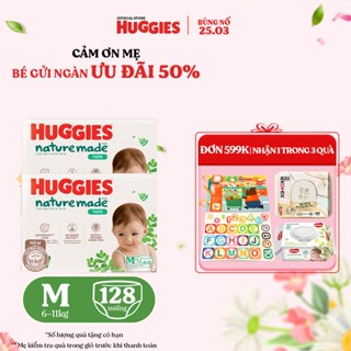 Combo 2 Tã Dán Huggies Platinum Nature Made Size M64