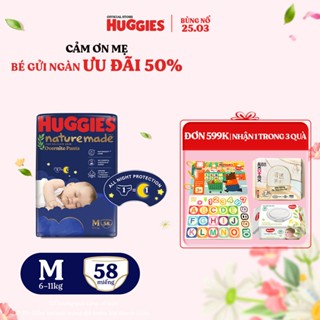Tã quần Huggies Naturemade ban đêm M58/L44/XL38/XXL26
