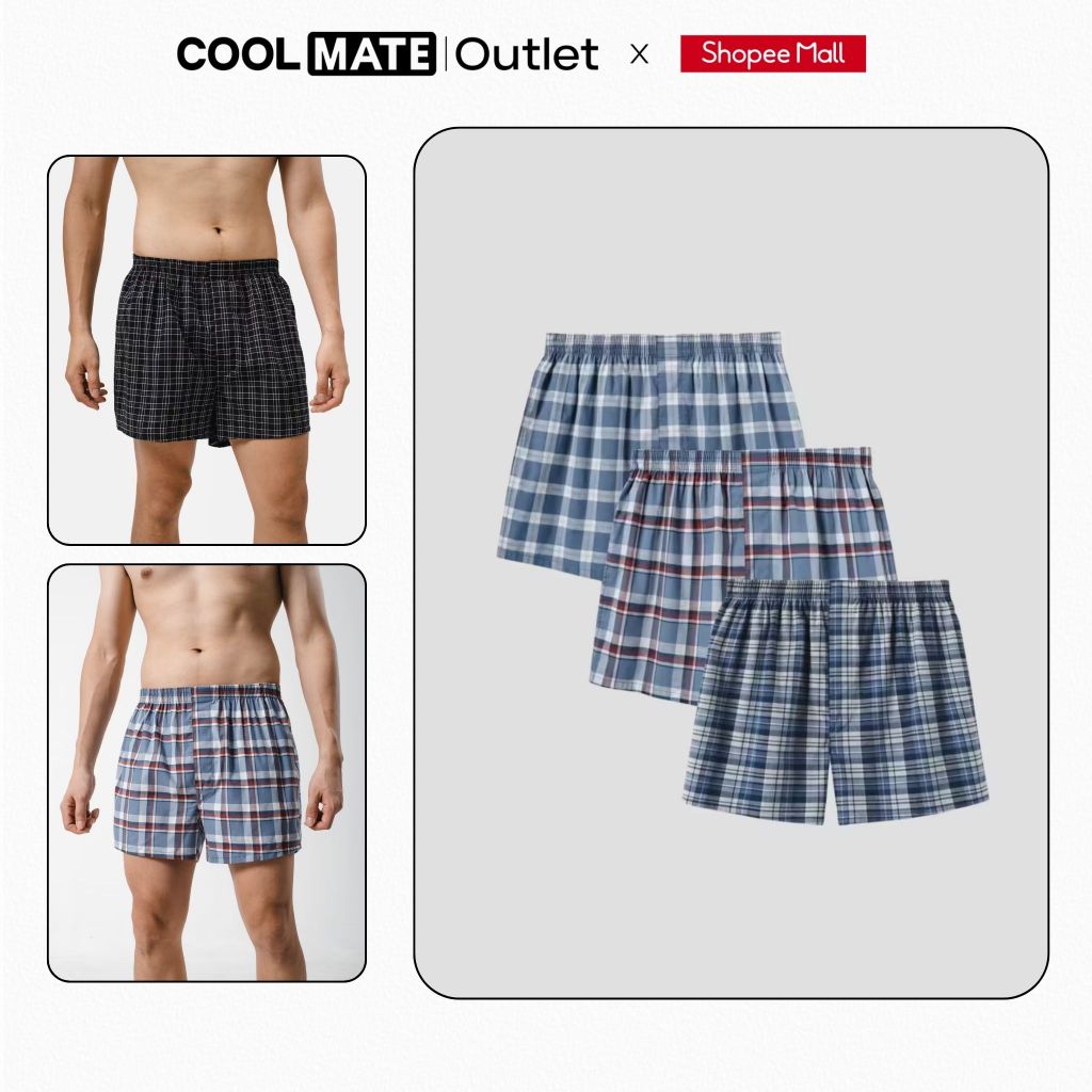 Pack 3 Shorts mặc nhà Coolmate Basics mix màu ngẫu nhiên Coolmate Outlet