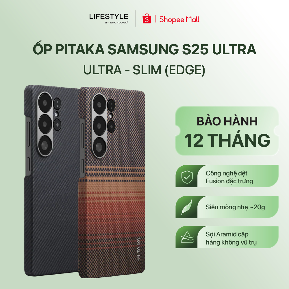 [Ốp Samsung S25 Ultra] Ốp lưng PITAKA Ultra-slim (Edge) cho Samsung S25 Ultra siêu mỏng