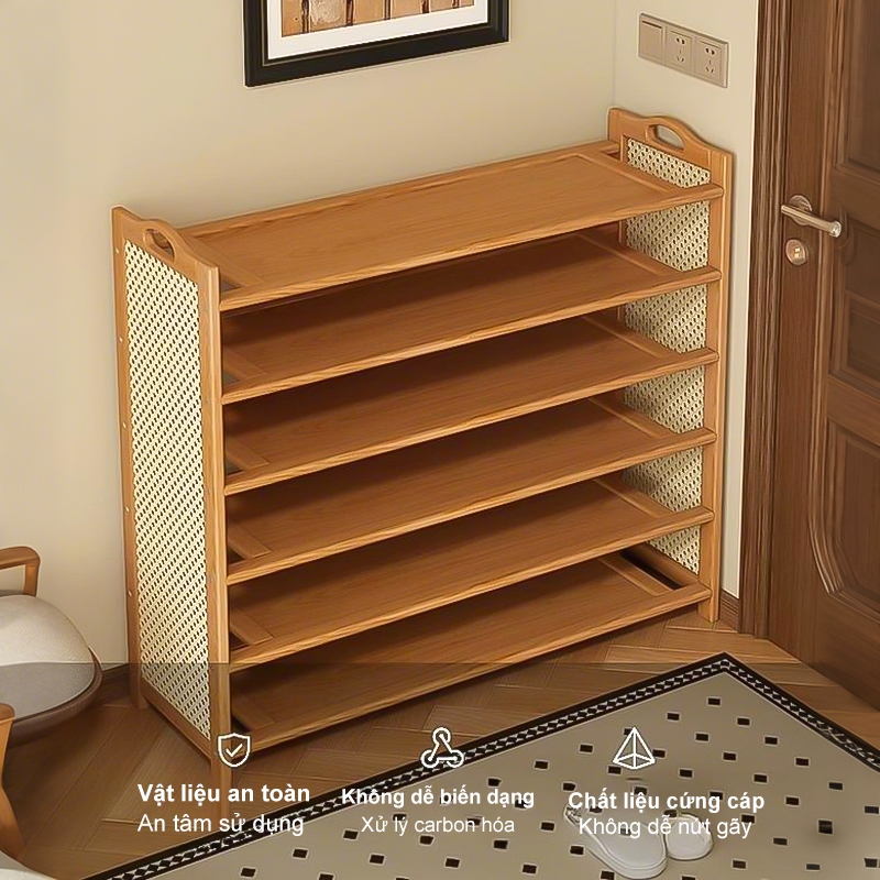 Kệ giày Tre Tự Nhiên Nhiều Tầng Tiết Kiệm Không Gian Để Giày Gọn Gàng Cho Nhà Chật | BigBuy360 - bigbuy360.vn