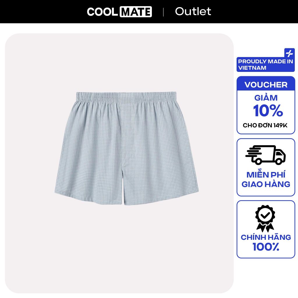 [Coolmate Outlet] Quần Shorts Nam Mặc Nhà Cotton Thoáng Mát