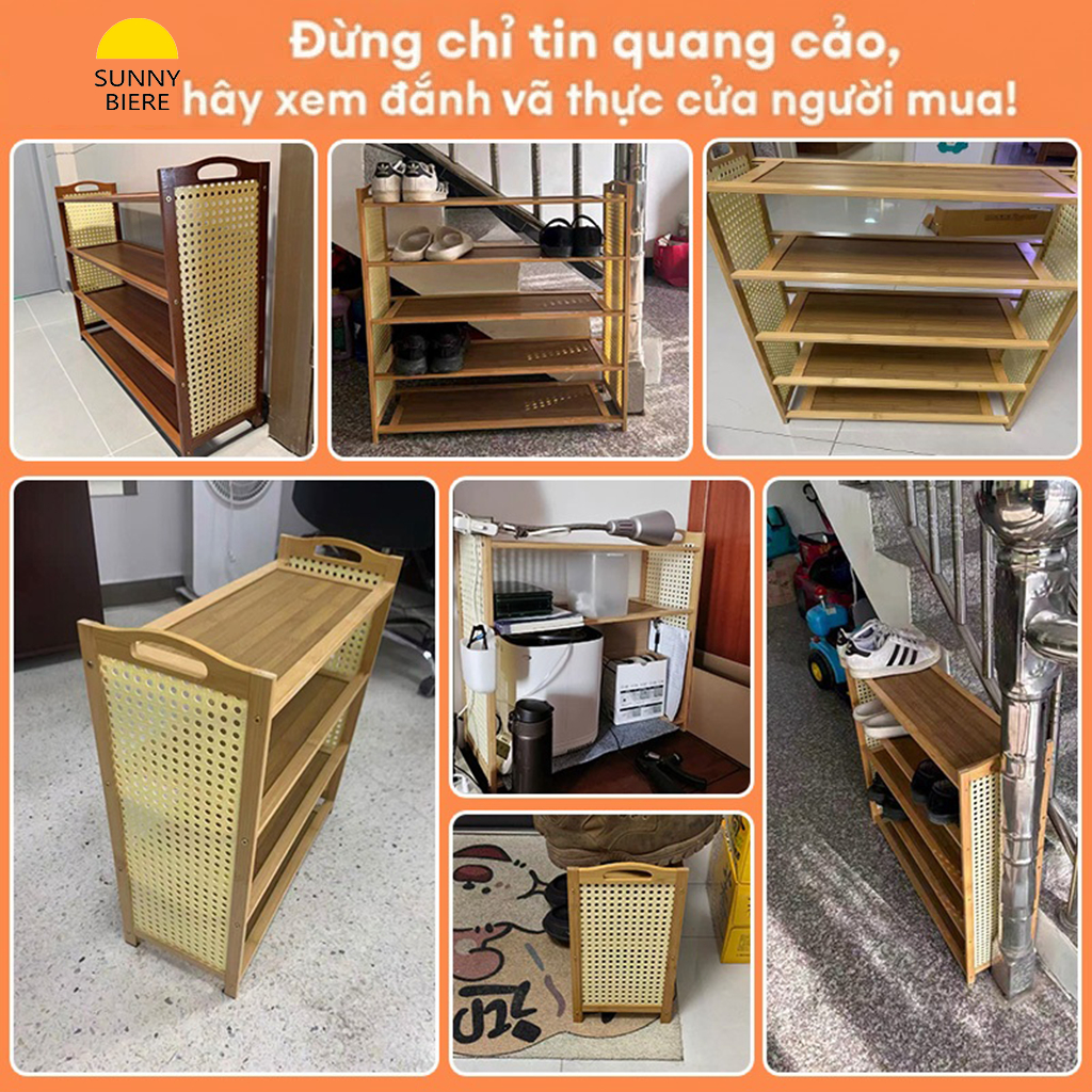 Kệ giày Tre Tự Nhiên Nhiều Tầng Tiết Kiệm Không Gian Để Giày Gọn Gàng Cho Nhà Chật | BigBuy360 - bigbuy360.vn