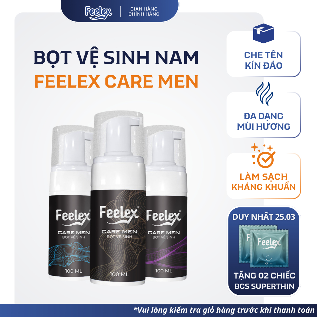 Bọt vệ sinh nam giới Feelex Care Men dung dịch vệ sinh tạo bọt 100ml