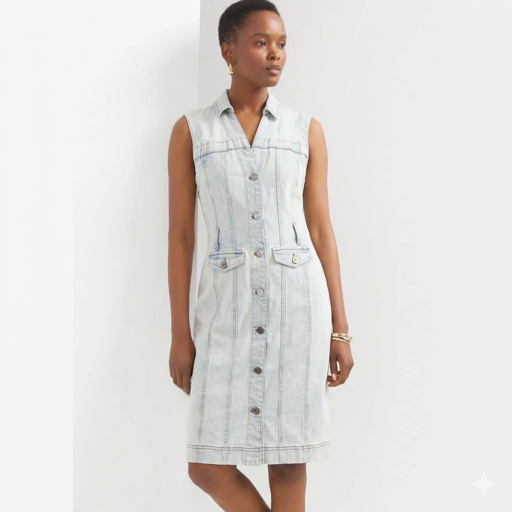 Đầm jeans co giản white&house