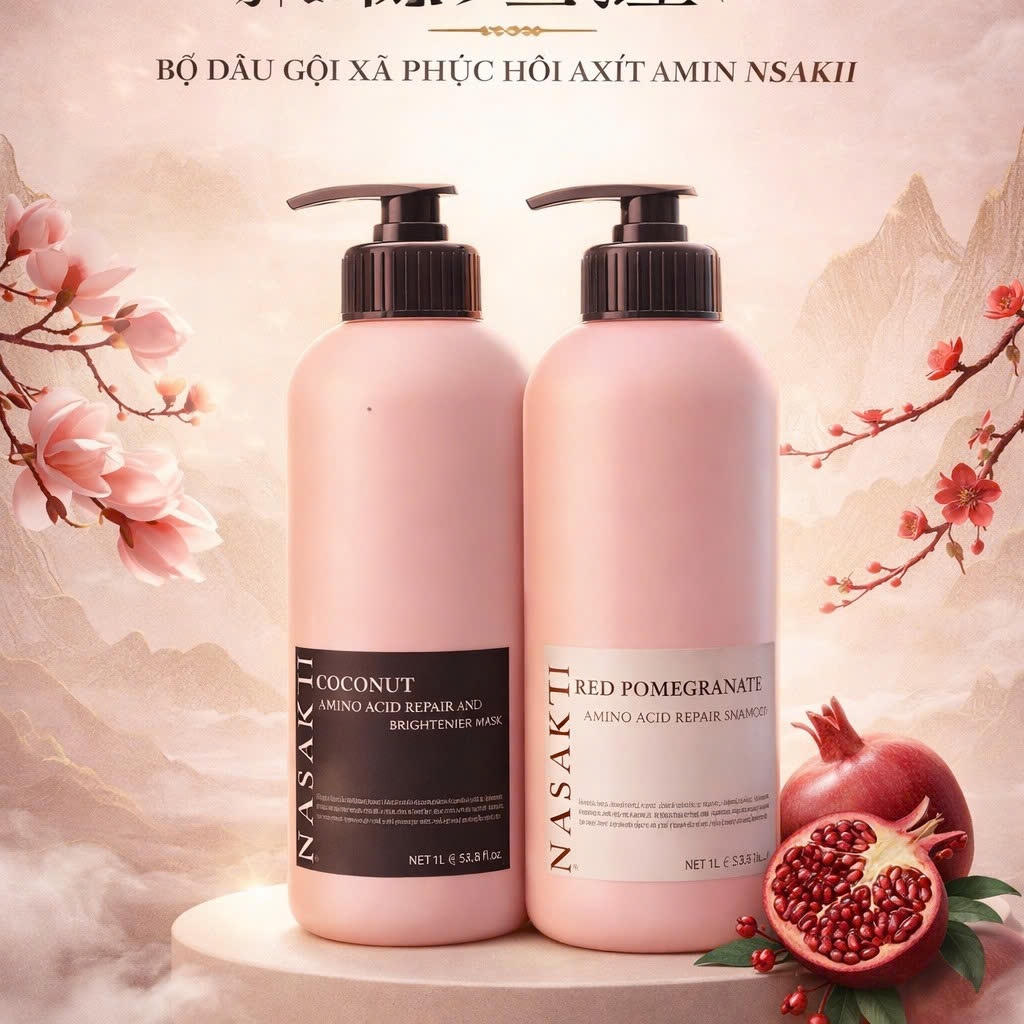Combo gội xả Nasakii 1000ml tóc khoẻ mượt mà hương thơm quyến rũ cả ngày