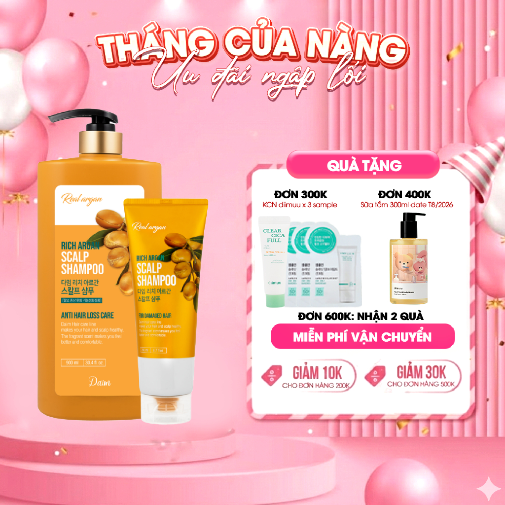 Dầu gội ARGAN giúp giảm RỤNG TÓC - DAIM RICH ARGAN SCALP SHAMPOO
