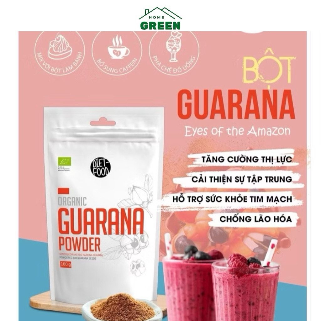 Bột quả Guarana hữu cơ - 100g - Diet Food Organic Guarana Powder