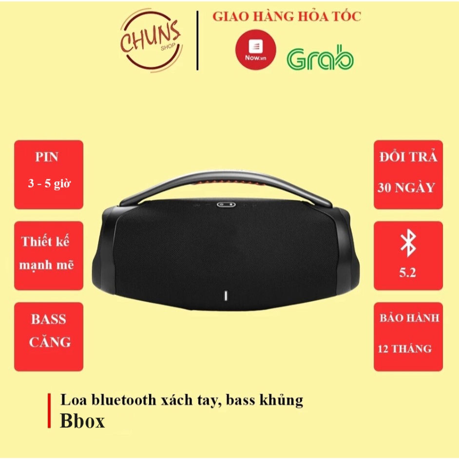 Loa bluetooth Bbox 3 Không Dây Công Suất Khủng Âm Hay - Bass Căng - Nghe Cực Đã