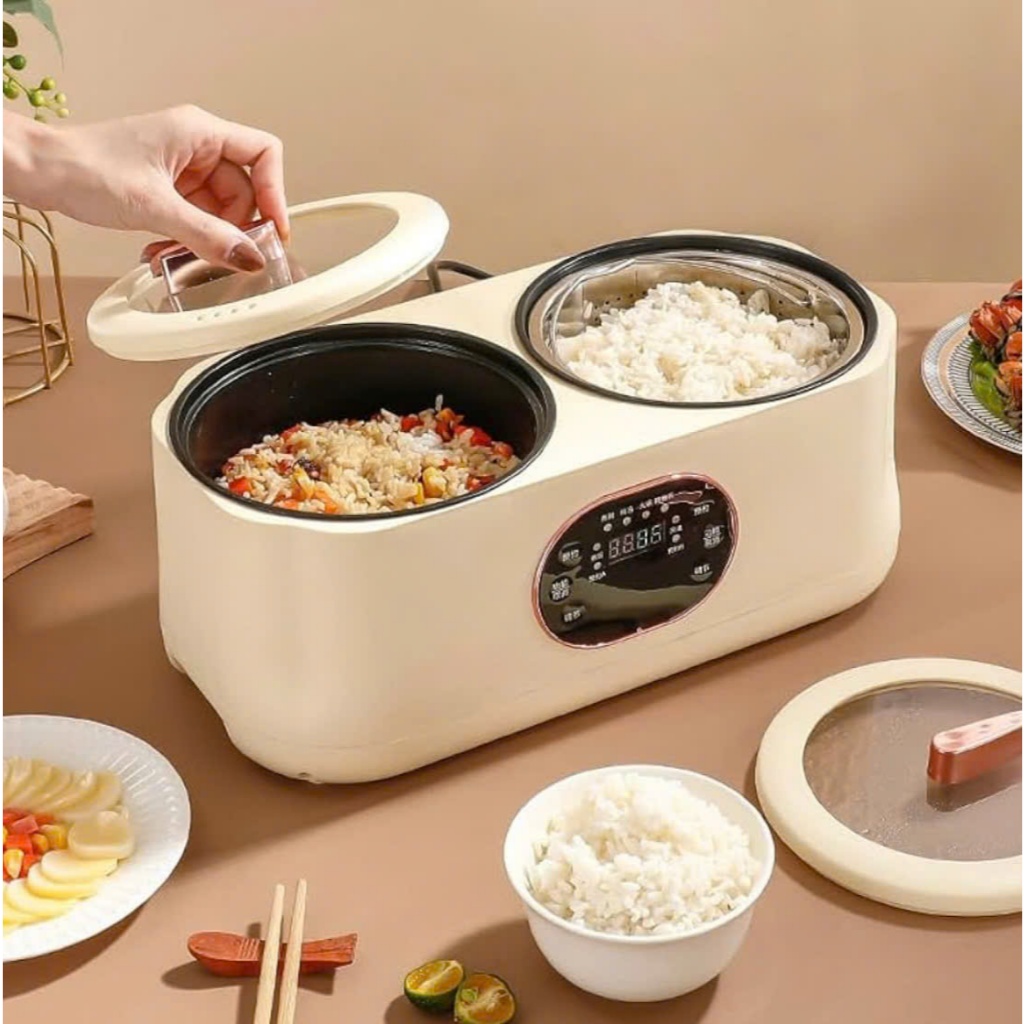 Nồi Điện 2 Ngăn  Nồi Điện Đa Năng 2 Ngăn, Nồi Nấu Cơm Tách nấu canh.. dung tích 3.6l