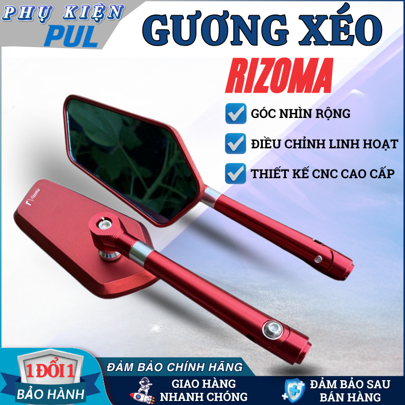 Gương xe máy thời trang Rizoma XÉO nhôm màu full cây cho xe Wave SH SH Mode AB mặt kính chống chói