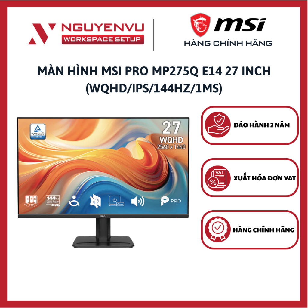 Màn Hình MSI Pro MP275Q E14 27 Inch (WQHD/IPS/144Hz/1ms) - Hàng Chính Hãng