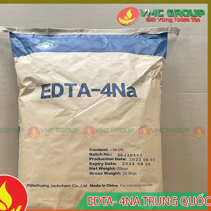 EDTA.4Na 98% Trung Quốc bao 25kg k.h.ử kim loại nặng, gi.ảm độ nhớt và váng bọt