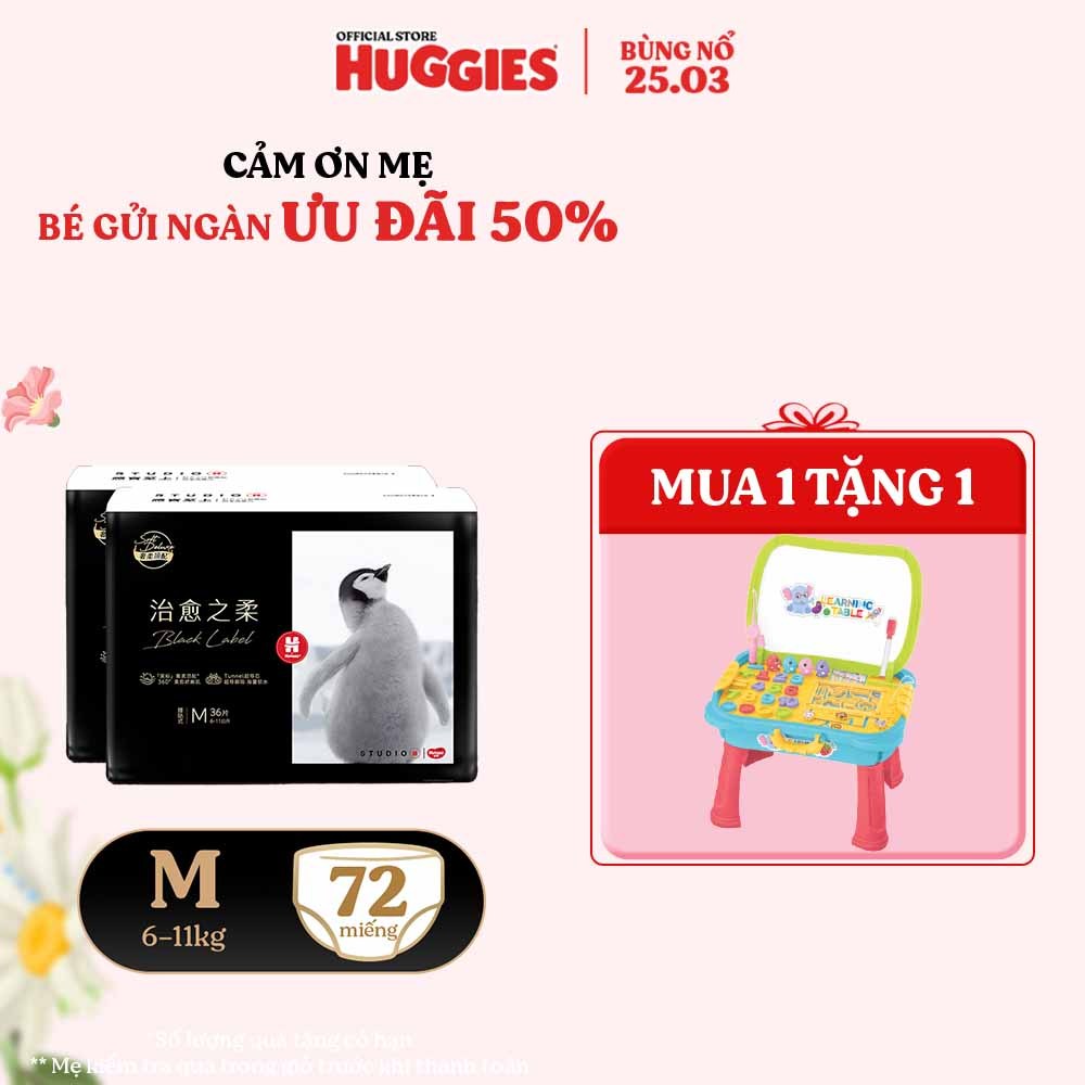 Combo 2 Tã dán/quần Huggies Black Label size M36/L32/XL28/XXL24