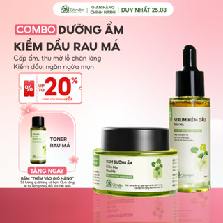 Combo Dưỡng Ẩm Kiềm Dầu Serum Kem Dưỡng Rau Má Cỏ Mềm 80g