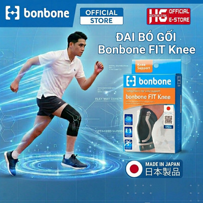 Đai Hỗ Trợ Đầu Gối Fit Knee Bonbone - Bảo Vệ Cơ Khớp Đầu Gối Khi Chơi Thể Thao, Nhập Khẩu Nhật Bản