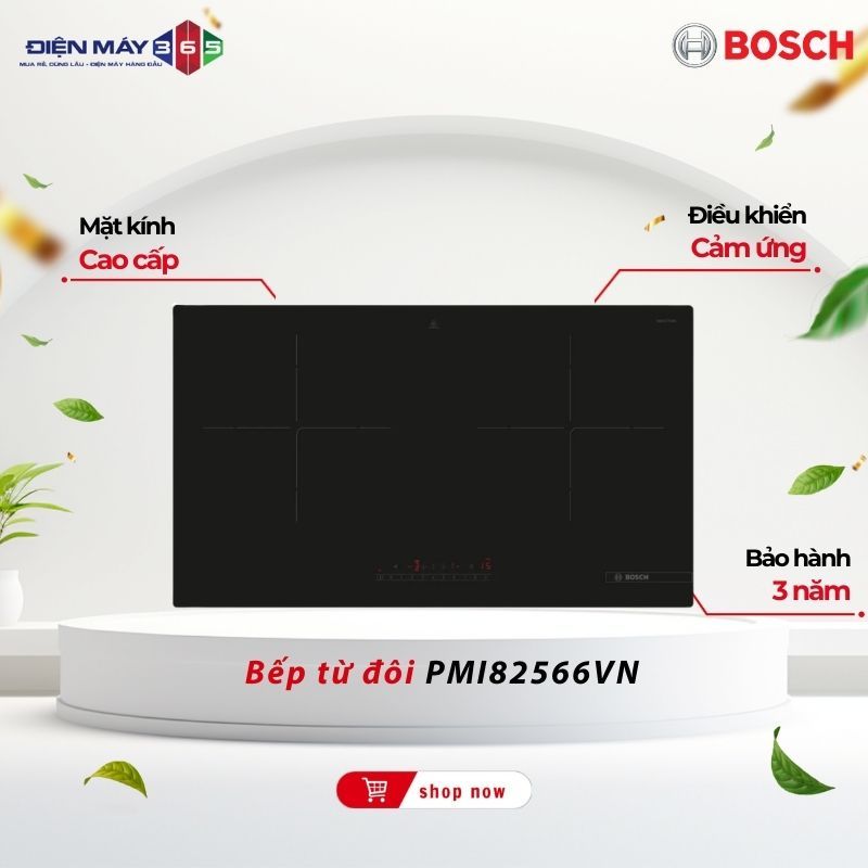 Bếp Từ Bosch PMI82566VN Âm Tủ – Thiết Kế Sang Trọng, Điều Khiển Cảm Ứng