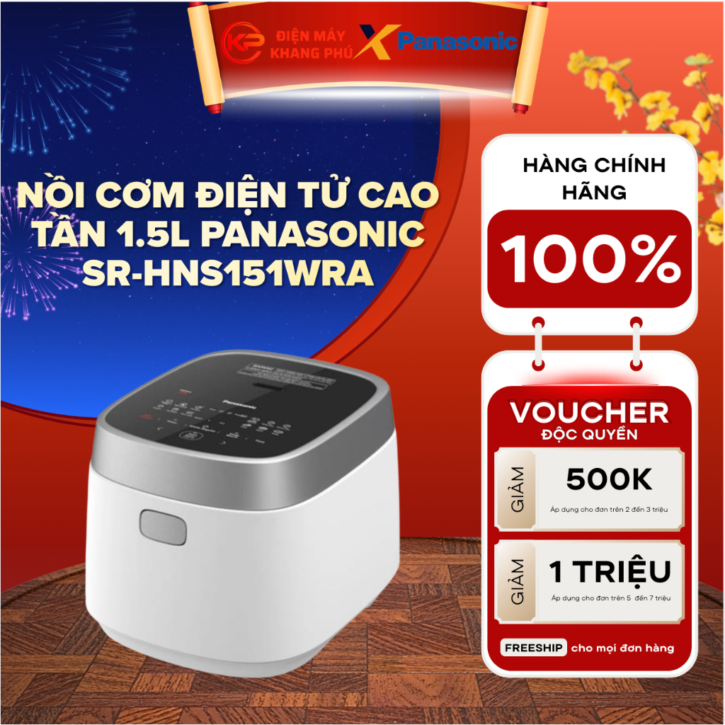 Nồi cơm điện tử cao tần 1.5L Panasonic SR-HNS151WRA