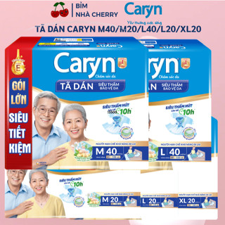 Tã dán Caryn M20 M40 L20 L40 XL20 siêu tiết kiệm siêu thấm hút dành cho người lớn Cherry