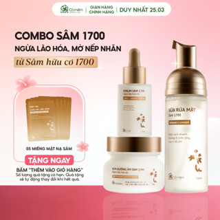 Combo 3 Bước Bọt Rửa Mặt Serum Và Kem Dưỡng Sâm 1700 Ngừa Lão Hoá Da Cỏ Mềm