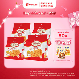 Combo 4 túi Fasty Tràng An 30% sợi thịt gà tươi thơm ngon dinh dưỡng bánh ăn sáng Túi 6 gói 26g/gói, thùng 12 túi