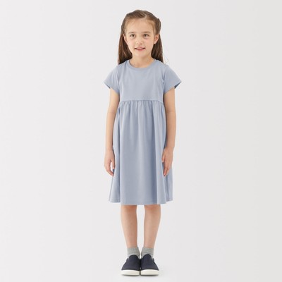[26SS] MUJI Đầm Thun Cool Touch Cổ Tròn Ngắn Tay - Trẻ Em