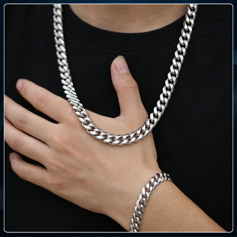 Dây chuyền nam nữ dây chuyền titan unisex dạng sợi chuỗi không gỉ  thời trang PUN màu bạc cá tính - Vòng Cổ Chuỗi Trơn