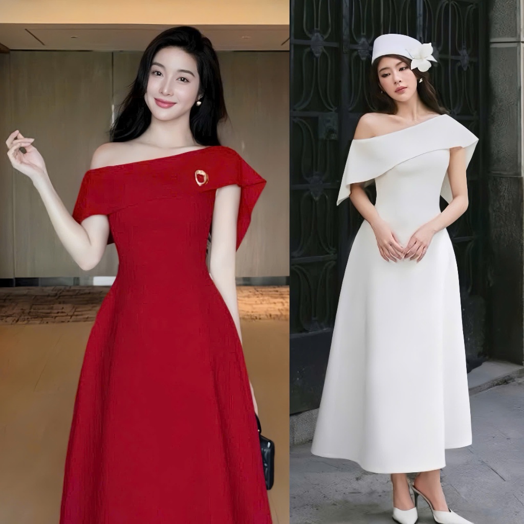 H192 Đầm thiết kế trễ vai kèm tag dự tiệc cao cấp sang trọng Akara Closet