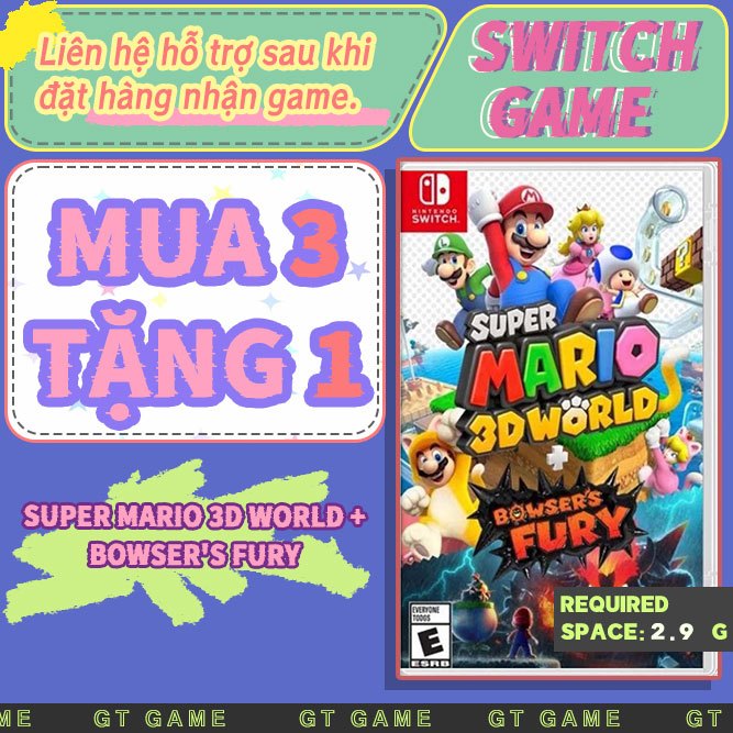 Super Mario 3D World + Bowser's Fury Nintendo Switch（Switch Game） -Mua 3 tặng 1