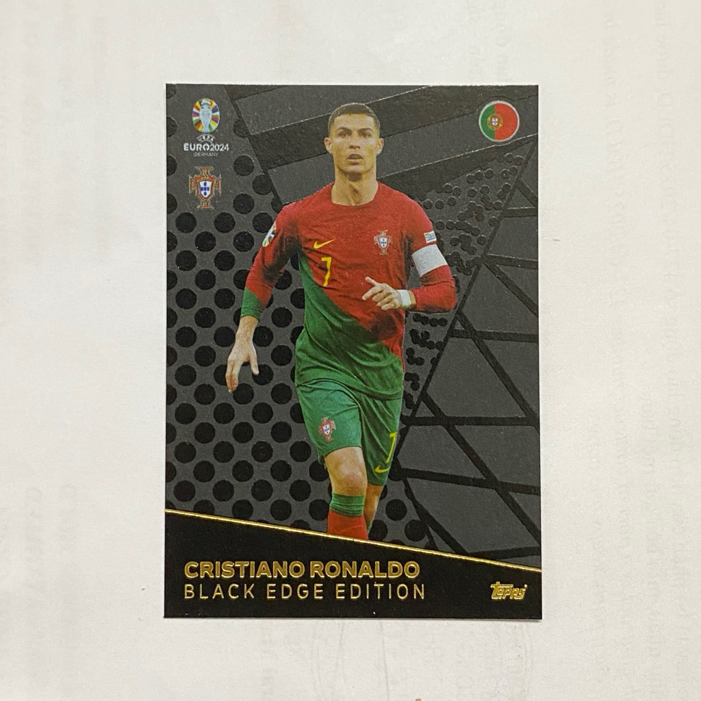 Thẻ Cầu Thủ CR7 Ronaldo Match Attax UEFA Euro 2024 Black Edge Edition
