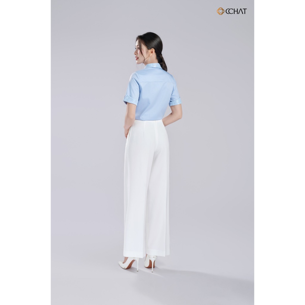 Áo Sơ Mi Nữ 𝐂𝐂𝐇𝐀𝐓 Dáng Suông Nari Phối Ren Chất Liệu Cao Cấp 16FNT8055ST | BigBuy360 - bigbuy360.vn