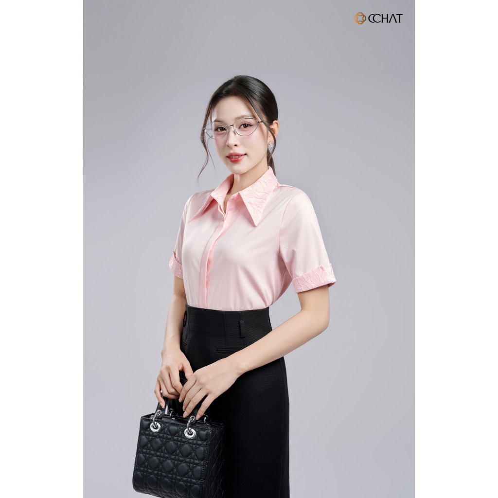 Áo Sơ Mi Nữ 𝐂𝐂𝐇𝐀𝐓 Dáng Suông Nari Phối Ren Chất Liệu Cao Cấp 16FNT8055ST | BigBuy360 - bigbuy360.vn