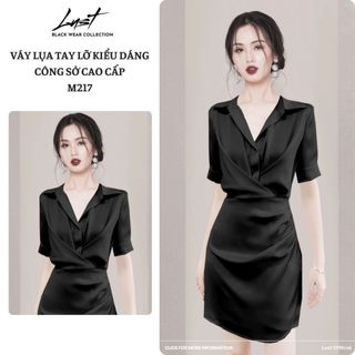 Váy lụa tay lỡ kiểu dáng công sở cao cấp LUST chất liệu dày dặn thiết kế đẹp M217_TM