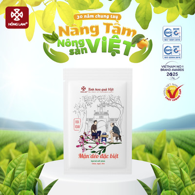 Ô mai (xí muội) mận dẻo đặc biệt Hồng Lam túi 100gram. Có vị chua, ngọt, dẻo