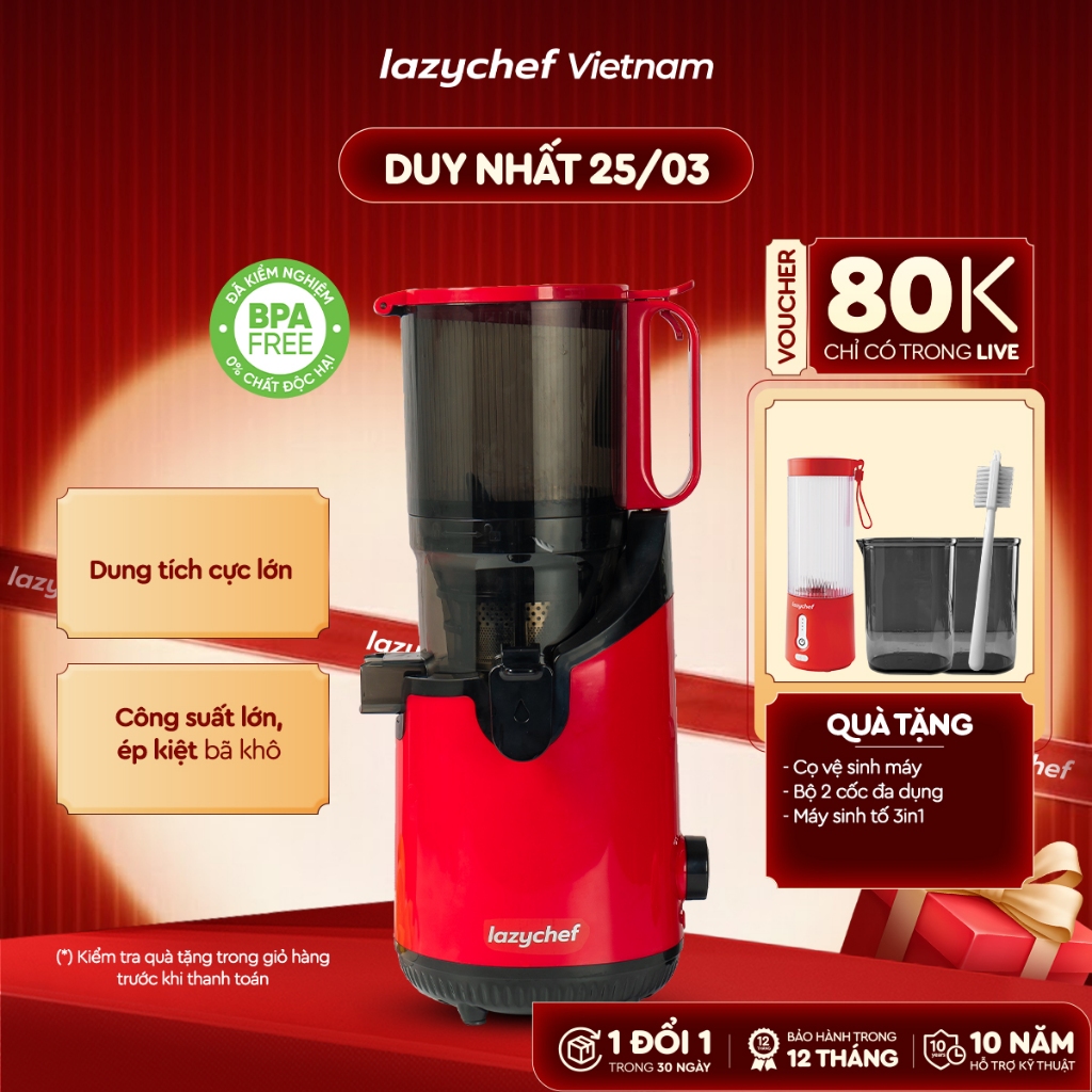 MÁY ÉP CHẬM NGUYÊN QUẢ 3S LAZYCHEF - MÁY ÉP TRÁI CÂY NGUYÊN QUẢ