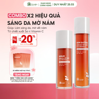 Bộ đôi dưỡng sáng da mờ thâm nám tàn nhang Vitamin C chiết xuất Sơ-ri Cỏ Mềm