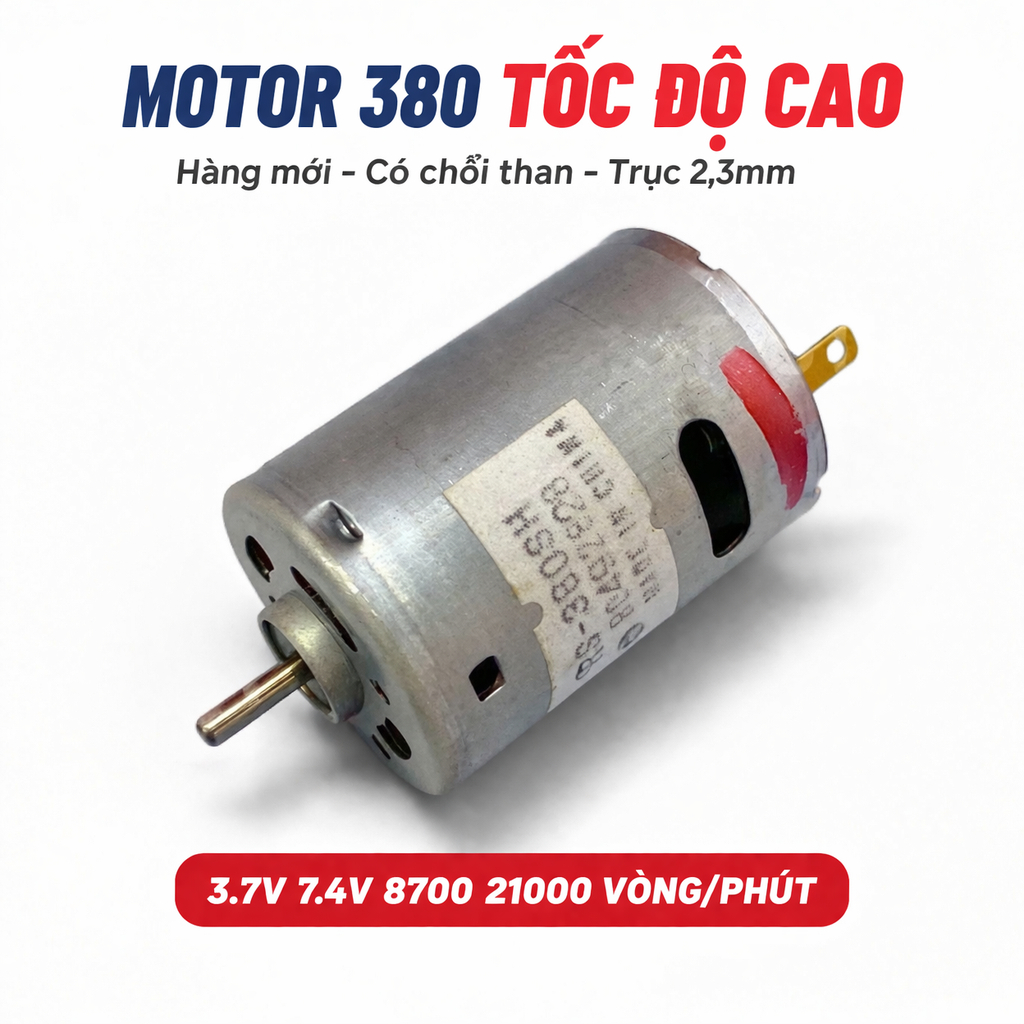 Motor động cơ mini 380 điện áp 3.7V - 7.4V tốc độ cao 11500 - 17500 vòng, thay thế máy móc - LK0624