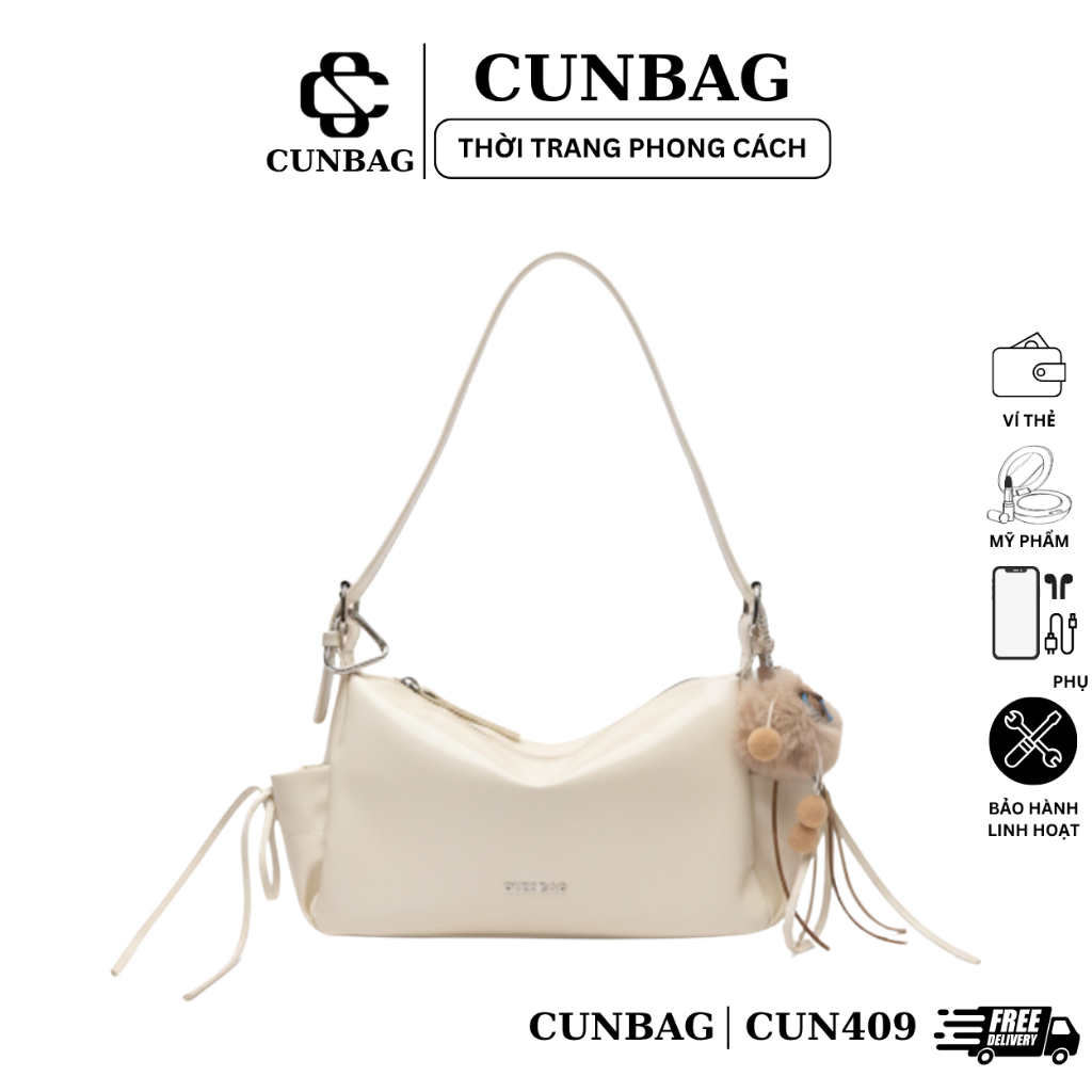 Túi xách nữ dáng thuyền phong cách hàn quốc kèm charm siêu xinh CUN409 | BigBuy360 - bigbuy360.vn