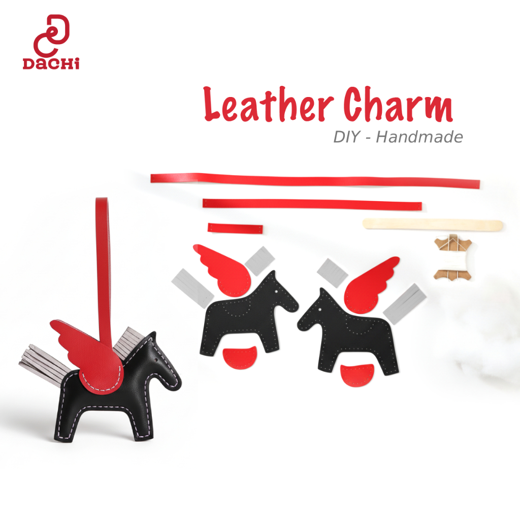 Bộ Kit Charm Da DIY DACHI Tự Làm –  Ngựa Cánh LV Handmade Tự Làm, Charm Treo Túi Xách Balo, Quà Tặng
