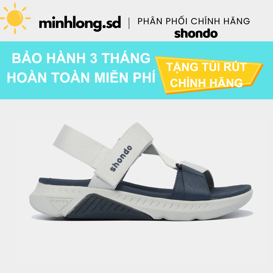Giày Sandals Nam Nữ Shondo F7 Racing Phối Màu Xám Rêu Xanh Dương F7R2435