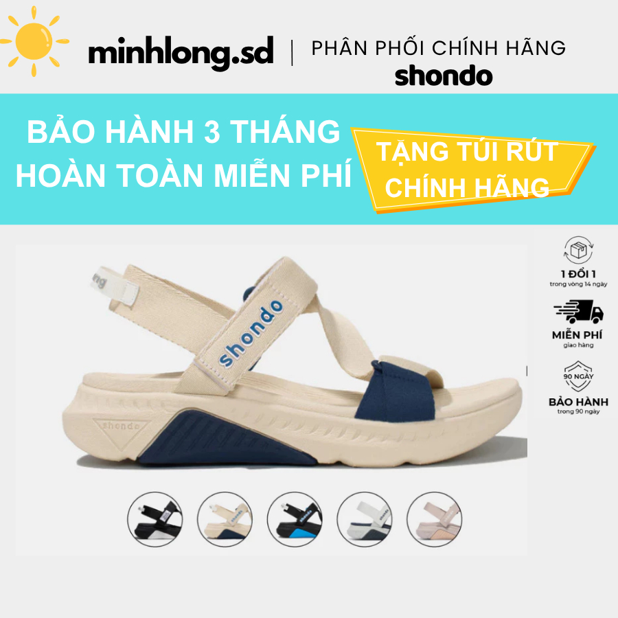 Giày Sandal Nam Nữ F7R Thoải Mái, Nhẹ Êm Shondo Nhiều Màu
